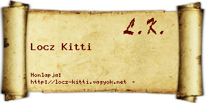 Locz Kitti névjegykártya